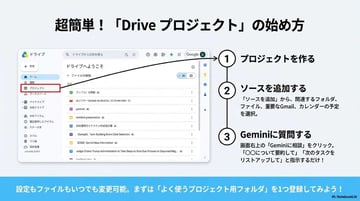 Google ドライブの「プロジェクト」って何？ 使い方・使いどころ・NotebookLMとの違いを解説！